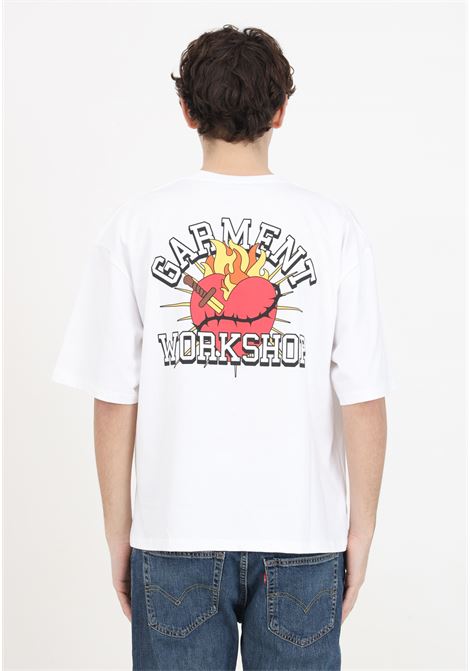 T-shirt bianca uomo donna con stampa sul davanti e sul retro GARMENT WORKSHOP | S4GMUATH022001